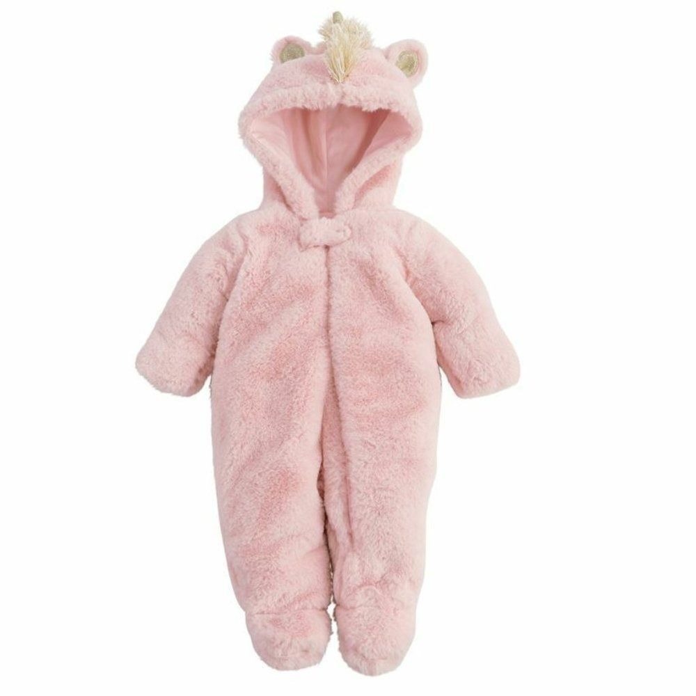 NEW! Mud Pie Kid's Pink Unicorn Girl's Baby Bunting Zip Up Covering Set NWT 6-9